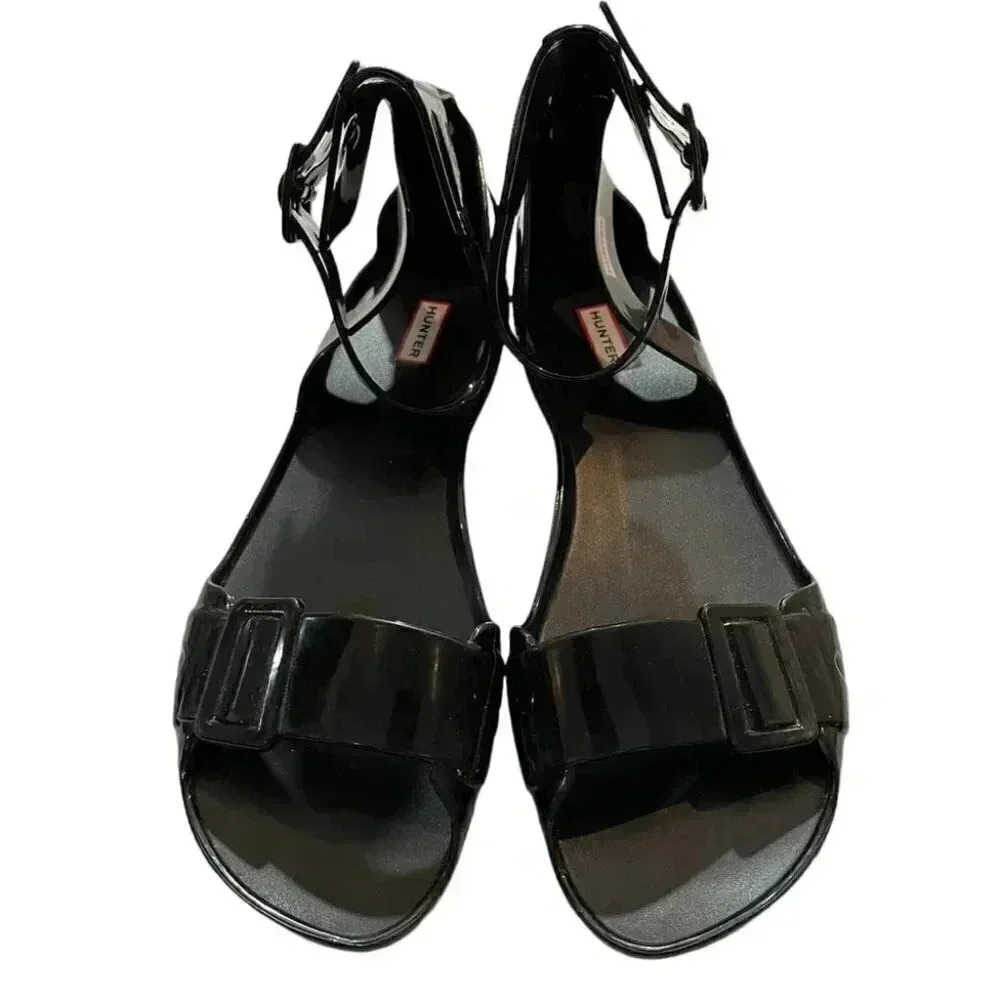 Hunter Tiffany Jelly Sandals Black Size 7UK